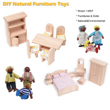 Mini juguetes de material de madera y mini conjunto de figuras